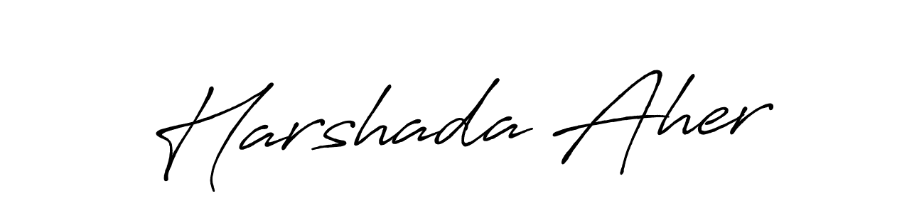 Create a beautiful signature design for name Harshada Aher. With this signature (Antro_Vectra_Bolder) fonts, you can make a handwritten signature for free. Harshada Aher signature style 7 images and pictures png